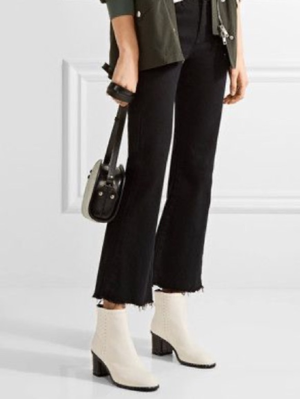 Rag and Bone 8 Willow Stud boot White with box